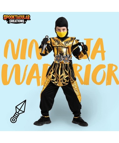 Halloween dress up for Child Boy Golden Ninja warrior costume (Small (5-7yr)) $81.91 Kids' Costumes