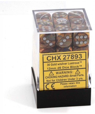 CHX27893 Dice - Lustrous: 36D6 Gold/Silver $24.00 Game Accessories