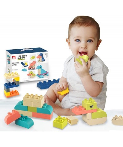 Soft Building Blocks 41PCS Building Blocks for Toddlers Multi-Colored TPE Soft Blocks for Toddlers Early Educational Stacking...