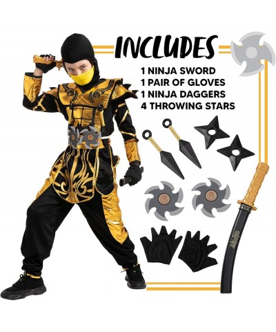 Halloween dress up for Child Boy Golden Ninja warrior costume (Small (5-7yr)) $81.91 Kids' Costumes