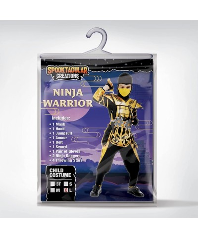 Halloween dress up for Child Boy Golden Ninja warrior costume (Small (5-7yr)) $81.91 Kids' Costumes