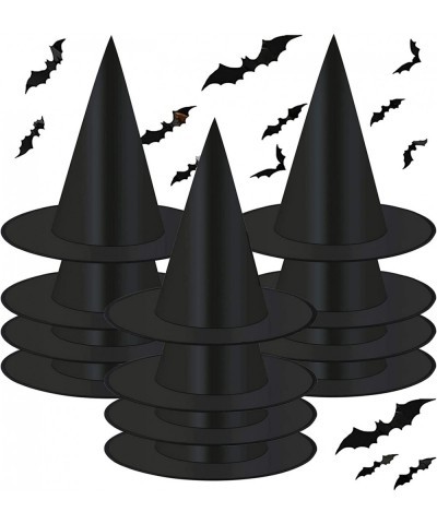 12 Pieces Halloween Witch Hats Decorations Costume Accessories Witch Caps Fancy 28 Pieces Bats 3D Wall Decorations Stickers f...