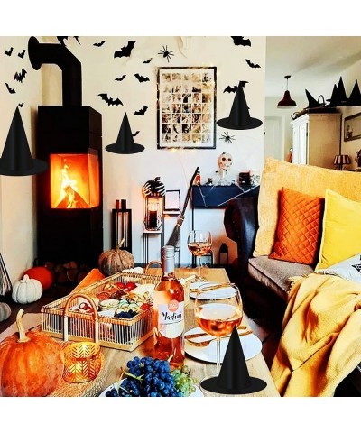 12 Pieces Halloween Witch Hats Decorations Costume Accessories Witch Caps Fancy 28 Pieces Bats 3D Wall Decorations Stickers f...