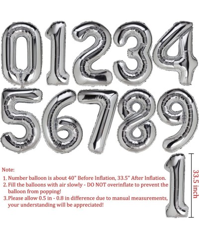 Number Balloon 16 Sliver Big Giant Jumbo Birthday Party Decorations Foil Mylar Helium Numbers Balloons for Men Women 16th Ann...