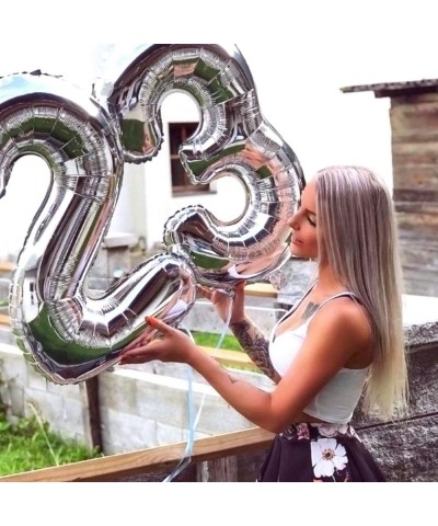 Number Balloon 16 Sliver Big Giant Jumbo Birthday Party Decorations Foil Mylar Helium Numbers Balloons for Men Women 16th Ann...