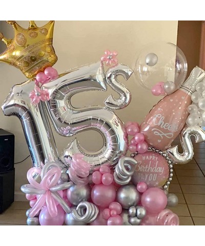 Number Balloon 16 Sliver Big Giant Jumbo Birthday Party Decorations Foil Mylar Helium Numbers Balloons for Men Women 16th Ann...