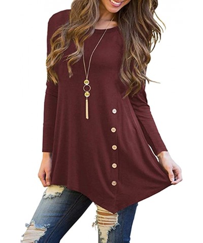 Women's Long Sleeve Casual Scoop Neck Tees Button Side Shirt Blouse Tunic Top $29.09 Kids' Outdoor Furniture