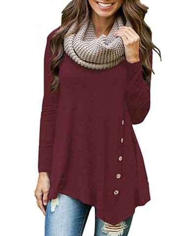 Women's Long Sleeve Casual Scoop Neck Tees Button Side Shirt Blouse Tunic Top $29.09 Kids' Outdoor Furniture