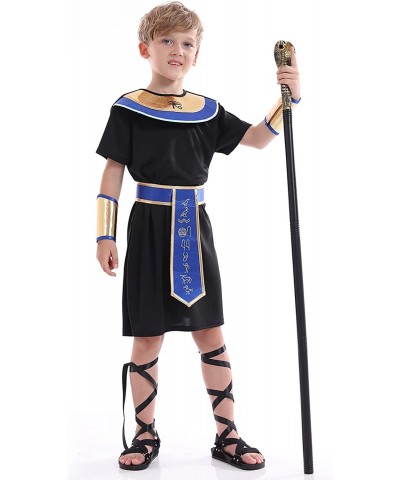 Pharaoh Costume Boys Historical King Of Egypt Outfit Kids Priest Cosplay Roleplay Fancy Dress For Child Black Blue $48.82 Kid...