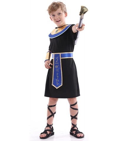 Pharaoh Costume Boys Historical King Of Egypt Outfit Kids Priest Cosplay Roleplay Fancy Dress For Child Black Blue $48.82 Kid...