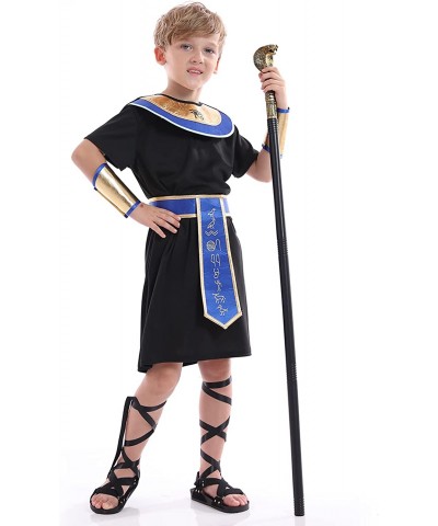 Pharaoh Costume Boys Historical King Of Egypt Outfit Kids Priest Cosplay Roleplay Fancy Dress For Child Black Blue $48.82 Kid...