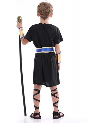 Pharaoh Costume Boys Historical King Of Egypt Outfit Kids Priest Cosplay Roleplay Fancy Dress For Child Black Blue $48.82 Kid...