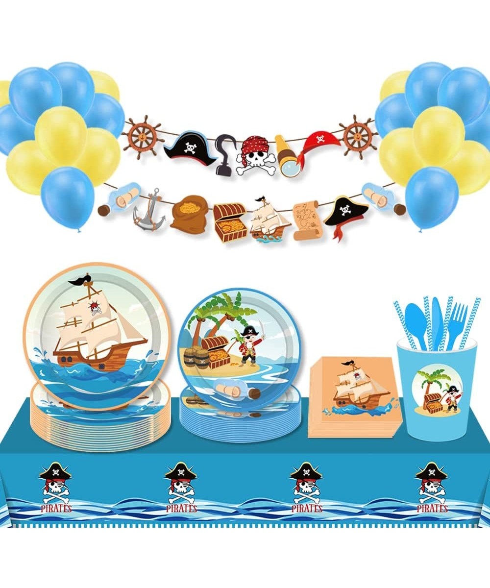 Pirate Party Supplies Pirate Birthday Pirate Decorations including Disposable Plates Banners Tablecloths Dessert Plates Cups ...