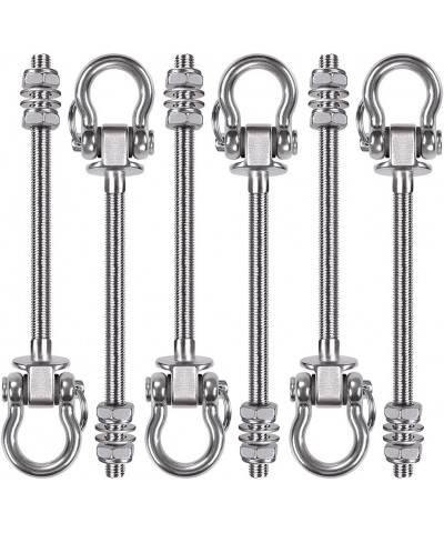 6 Pack Swing Hanger 9.25" x M10 Swing Bolts Stainless Steel Heavy Duty Swing Hooks for Wood and Steel Beam Yoga Hammock Chair...