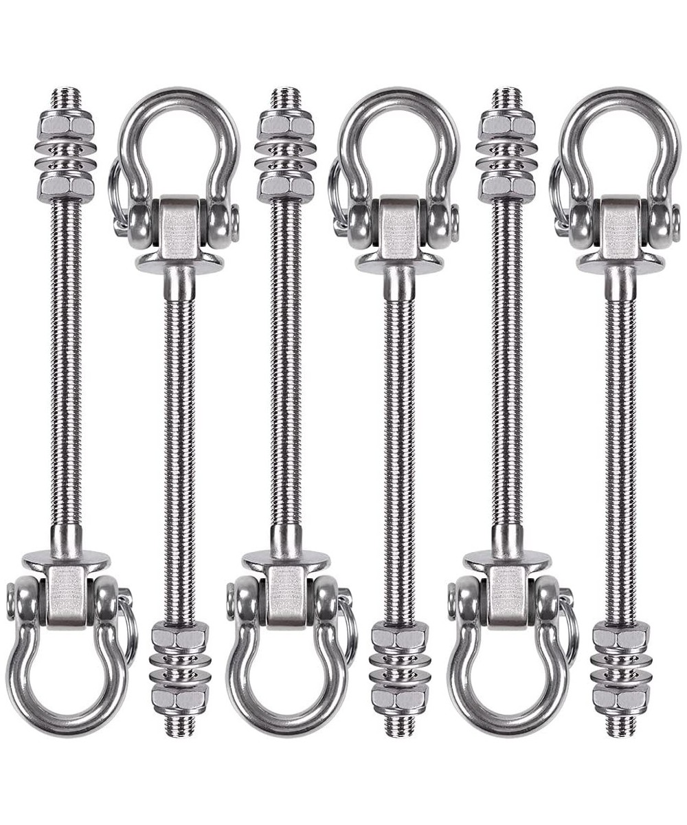 6 Pack Swing Hanger 9.25" x M10 Swing Bolts Stainless Steel Heavy Duty Swing Hooks for Wood and Steel Beam Yoga Hammock Chair...