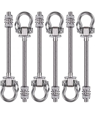 6 Pack Swing Hanger 9.25" x M10 Swing Bolts Stainless Steel Heavy Duty Swing Hooks for Wood and Steel Beam Yoga Hammock Chair...