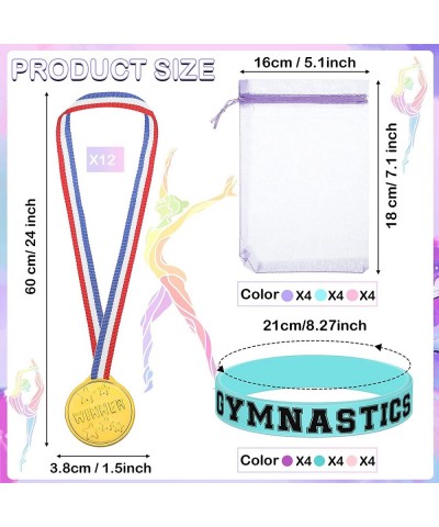 Plastic Winner Award Medals Gymnastics Party Silicone Bracelets and Mesh Drawstring Bags for Sports Competition Talent Show G...