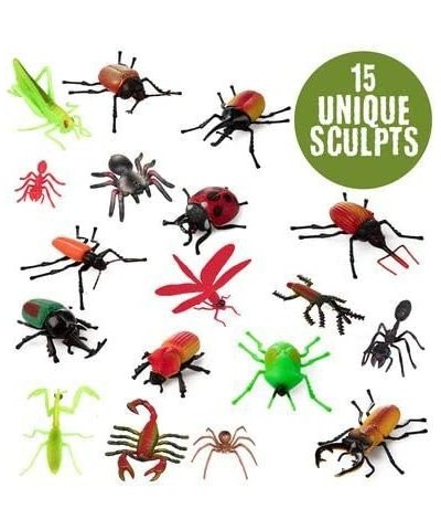 Toy Bug Action Figure Set - 30 Piece Playset 15 Unique Sculpts- Giant Insects Educational Toy Playset (Ants Tarantula Spiders...