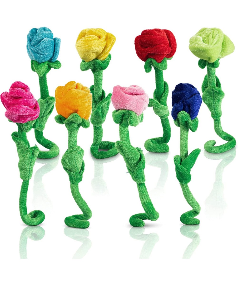 Plush Rose Flower Bendable Stems Colorful Stuffed Rose Flower Toy Durable Roses Plush Bouquet Toy Rose Soft Flower Toys Gift ...