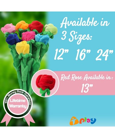 Plush Rose Flower Bendable Stems Colorful Stuffed Rose Flower Toy Durable Roses Plush Bouquet Toy Rose Soft Flower Toys Gift ...