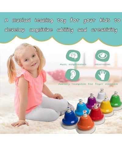 Desk Bells Rainbow Diatonic?Hand Bells for Kids with 17 Songbook & Musical Flash Cards Toddler?Preschool Muscia Learning Toys...