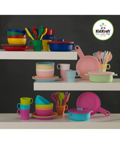 27-Piece Bright Cookware Set Plastic Dishes and Utensils for Play Kitchens Gift for Ages 18 mo+ $31.19 Toy Kitchen Products