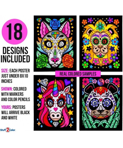 Super Pack of 18 Fuzzy Velvet Coloring Posters (Animal Smiles) - Arts & Crafts for Girls and Boys - Great for After School Tr...