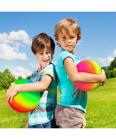 5PCS Rainbow Ball Rubber Bouncy Playground Dodgeball Balls for Toddlers 4-8 Kids Adults Outdoor Balls Kickball Handball Four ...