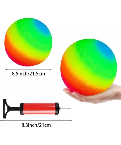 5PCS Rainbow Ball Rubber Bouncy Playground Dodgeball Balls for Toddlers 4-8 Kids Adults Outdoor Balls Kickball Handball Four ...