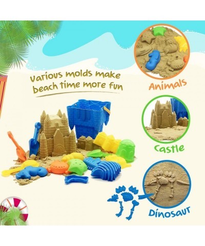 Kids Beach Sand Toys Set 27pcs Beach Toys Castle Molds Sand Molds Beach Bucket Beach Shovel Tool Kit Sandbox Toys for Toddler...