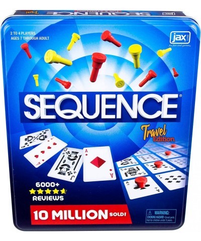 Sequence Travel Tin - The Exciting Strategy Game in A Compact Tin Blue $19.82 Travel Games