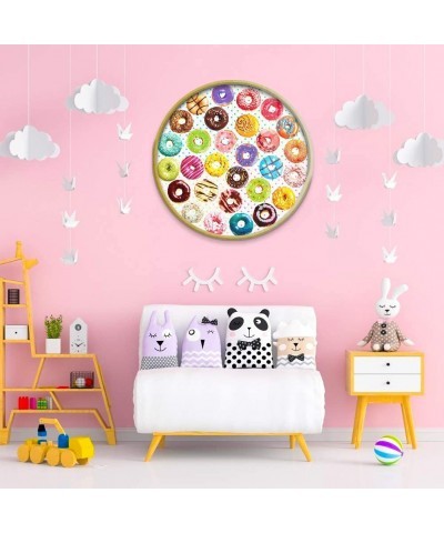 Donut Puzzles 1000 Piece Round Jigsaw Puzzles Paper Jigsaw Puzzles Large Puzzle Game for Kids Educational Intelligent Adult D...