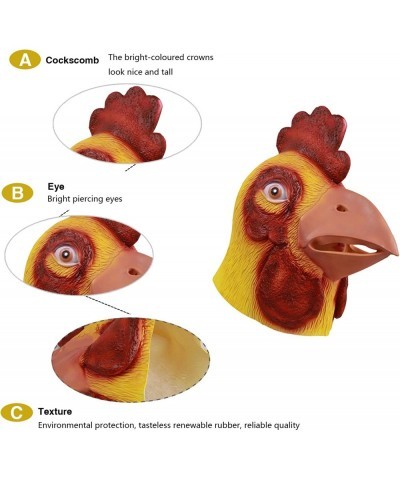 Halloween Novelty Chicken Head Mask Costume Party Rooster Head Mask Cosplay Props $17.86 Kids' Dress-Up Accessories