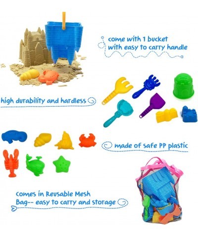 Kids Beach Sand Toys Set 27pcs Beach Toys Castle Molds Sand Molds Beach Bucket Beach Shovel Tool Kit Sandbox Toys for Toddler...