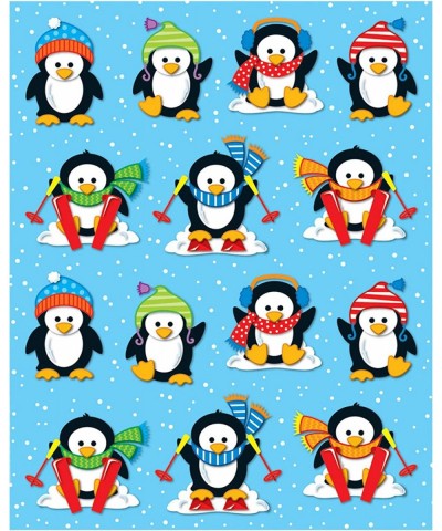 Carson Dellosa Penguin Stickers—6 Sheets of Colorful Holiday Stickers for Homework Tests Assignments Winter Stickers for Clas...