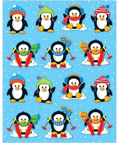 Carson Dellosa Penguin Stickers—6 Sheets of Colorful Holiday Stickers for Homework Tests Assignments Winter Stickers for Clas...