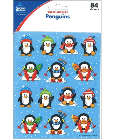 Carson Dellosa Penguin Stickers—6 Sheets of Colorful Holiday Stickers for Homework Tests Assignments Winter Stickers for Clas...