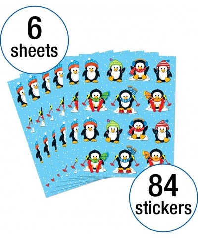 Carson Dellosa Penguin Stickers—6 Sheets of Colorful Holiday Stickers for Homework Tests Assignments Winter Stickers for Clas...