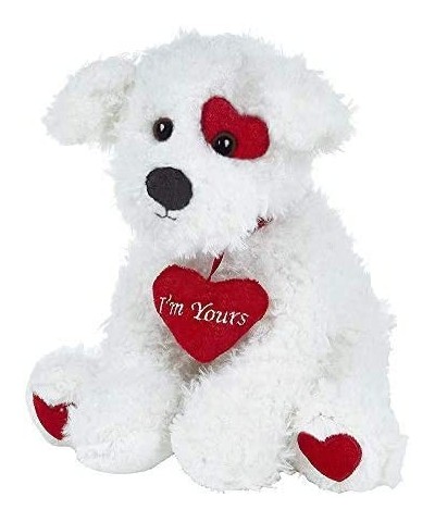 Bearington Smootchie Poochie White Plush Stuffed Animal Puppy Dog with Heart 10 inches $41.07 Stuffed Animals & Teddy Bears