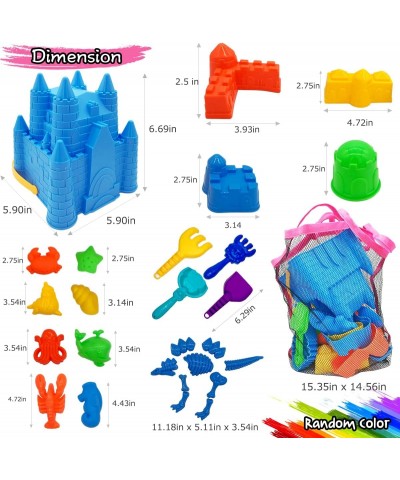 Kids Beach Sand Toys Set 27pcs Beach Toys Castle Molds Sand Molds Beach Bucket Beach Shovel Tool Kit Sandbox Toys for Toddler...