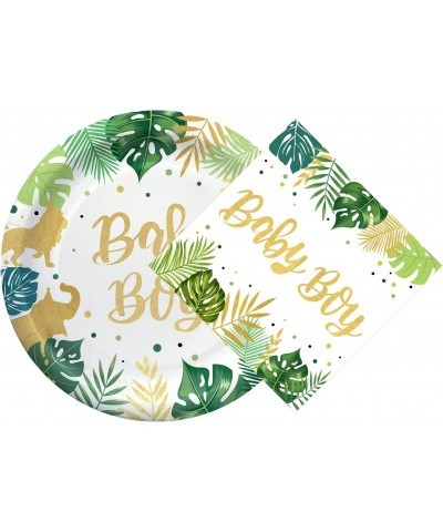 Baby Shower Tableware Party Supplies - Baby Shower Decorations for Boy Include Plates Napkins Safari Jungle Theme Baby Shower...