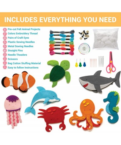 Sewing Kit for Kids Fun and Educational Sea Animal Craft Set for Boys and Girls Age 7-12 Sew Your Own Felt Animals Craft Kit ...