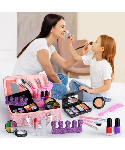 Kids Makeup Toy for Girl 3-8 - Pretend Play for Girls Ages 6-8 Dress-Up Toddler Toy Blue Cosmetic Case Washable Make Up Girls...