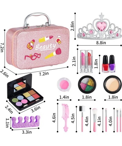 Kids Makeup Toy for Girl 3-8 - Pretend Play for Girls Ages 6-8 Dress-Up Toddler Toy Blue Cosmetic Case Washable Make Up Girls...