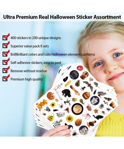 Halloween Stickers for Kids 400 Real Stickers for Party Favors Treats Classroom Crafts 8 Sheets $13.20 Kids' Stickers