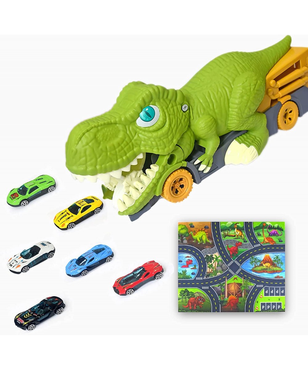 Dinosaur Truck Dinosaur Car Truck Devourer Dinosaur Transport Car Carrier Truck with 6 Alloy Car Toys Dinosaur Toys for Kids ...