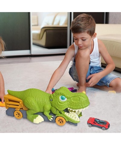 Dinosaur Truck Dinosaur Car Truck Devourer Dinosaur Transport Car Carrier Truck with 6 Alloy Car Toys Dinosaur Toys for Kids ...