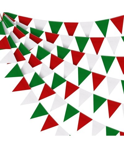 Red Green White Pennant Banner Christmas Party Triangle Flag Garland Hanging Bunting Flag Banner for Wedding Graduation Birth...