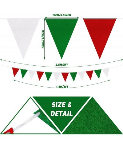 Red Green White Pennant Banner Christmas Party Triangle Flag Garland Hanging Bunting Flag Banner for Wedding Graduation Birth...