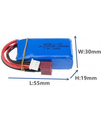 7.4V 1400mah 25C LiPo Battery Dean-T Plug for Wltoys A959-B A969-B A979-B K929-B RC Car Parts 2 Pack with USB Charger $56.43 ...